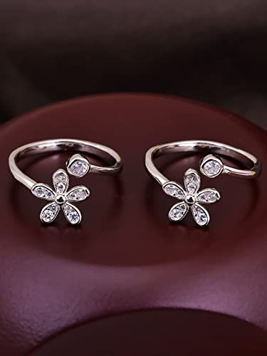 925 Sterling Valentine CZ Toe Rings, Women's
